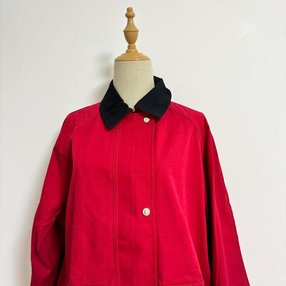 The Row  elodianna two-tone cotton-canvas jacket - red - Picture 5 of 10